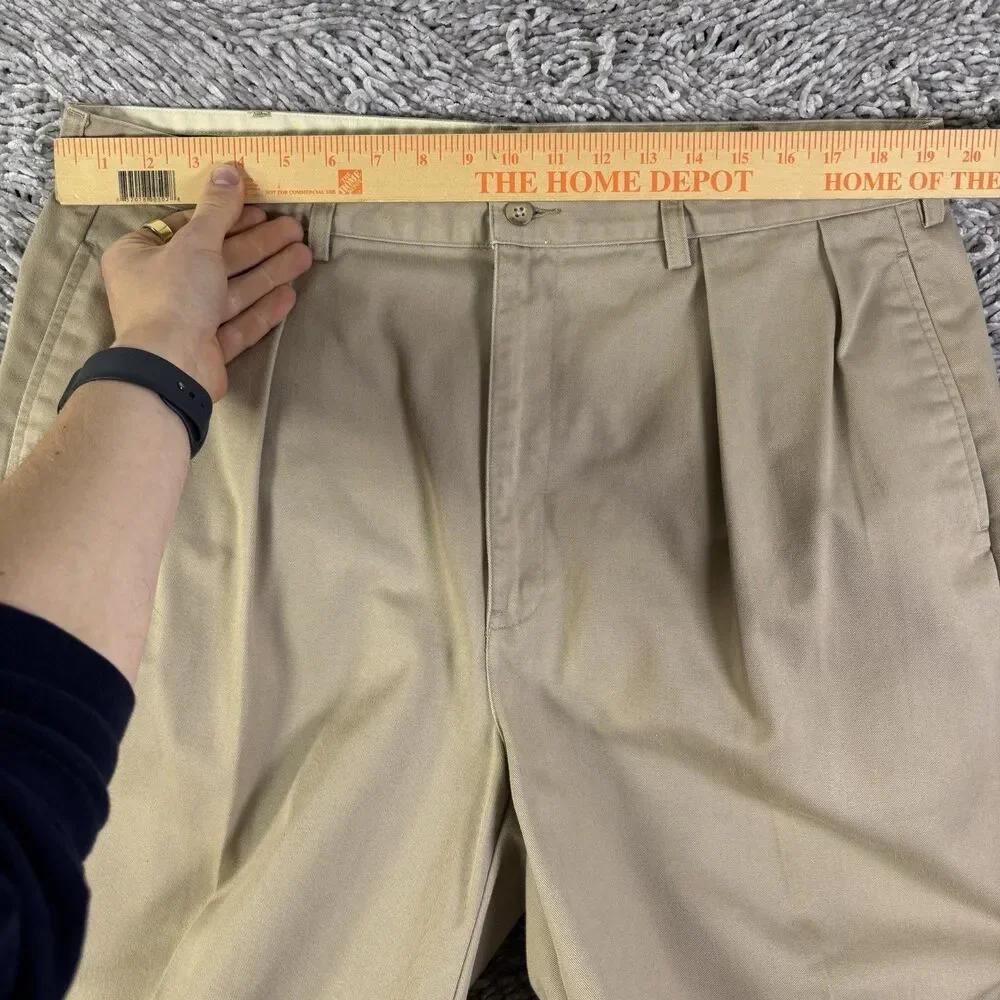 Polo Ralph Lauren Andrew Pants Mens 40/32 Beige Pleated Preppy Vintage Business